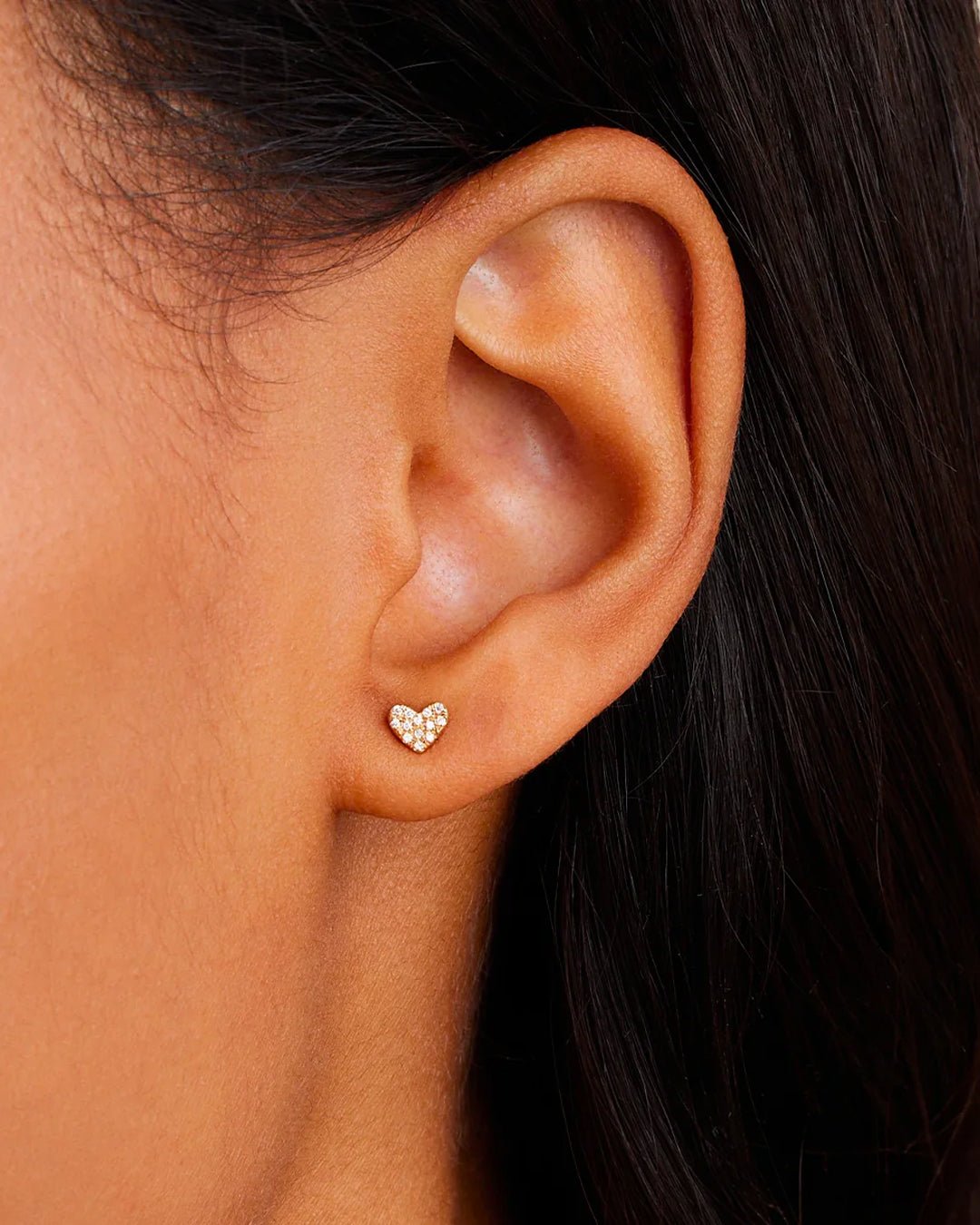 Diamond Bali Flat Back Studs Earring in 14K Solid Gold/Pair, Women's by Gorjana