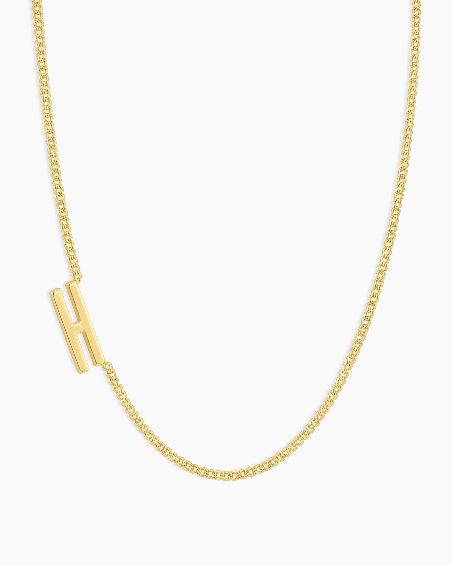 Wilder Alphabet Necklace Alphabet Necklace #H || option::Gold Plated, H