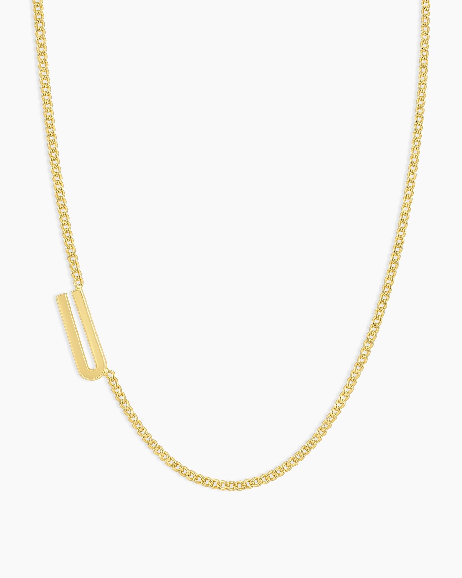 Wilder Alphabet Necklace Alphabet Necklace #U || option::Gold Plated, T