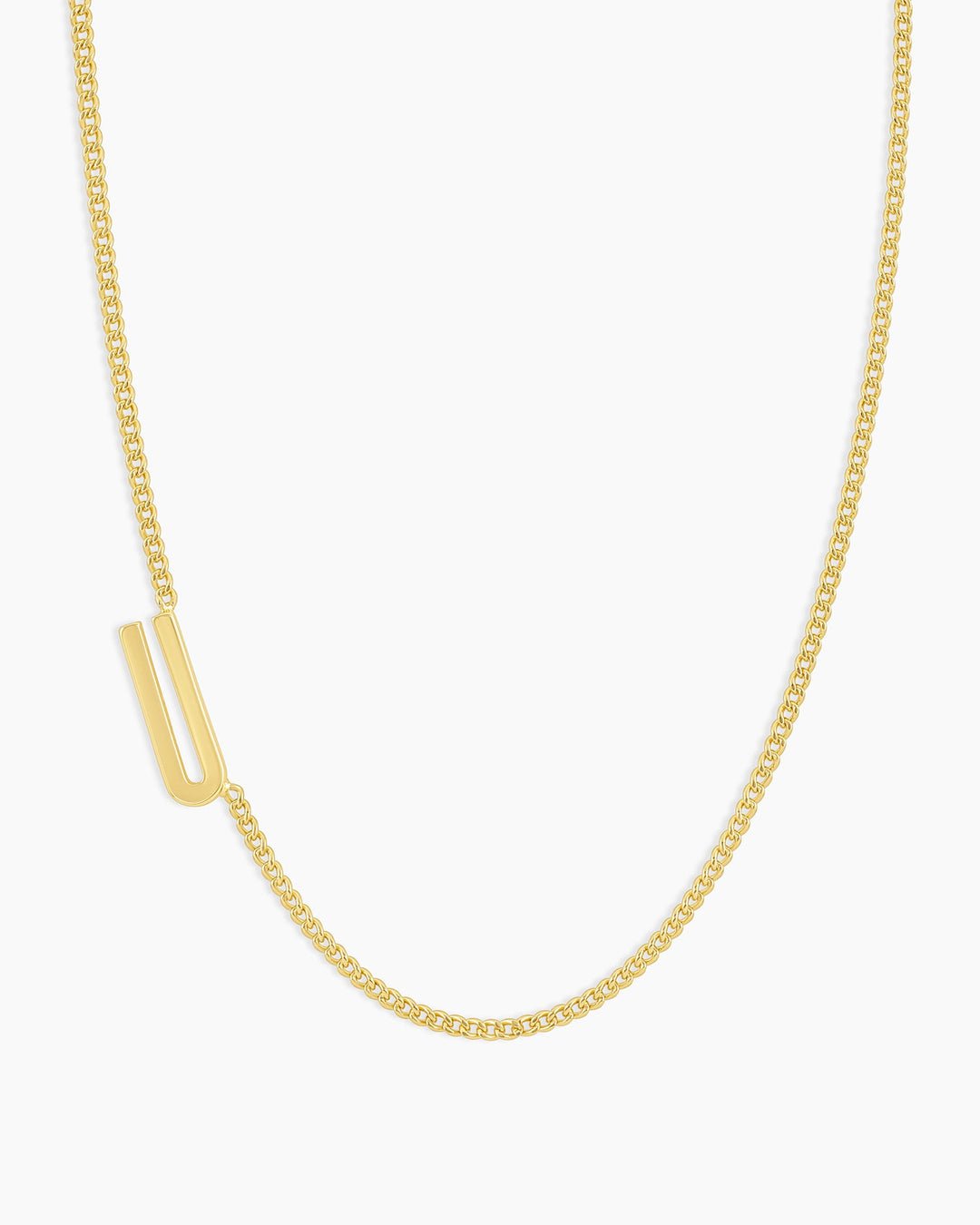 Wilder Alphabet Necklace Alphabet Necklace #U || option::Gold Plated, U