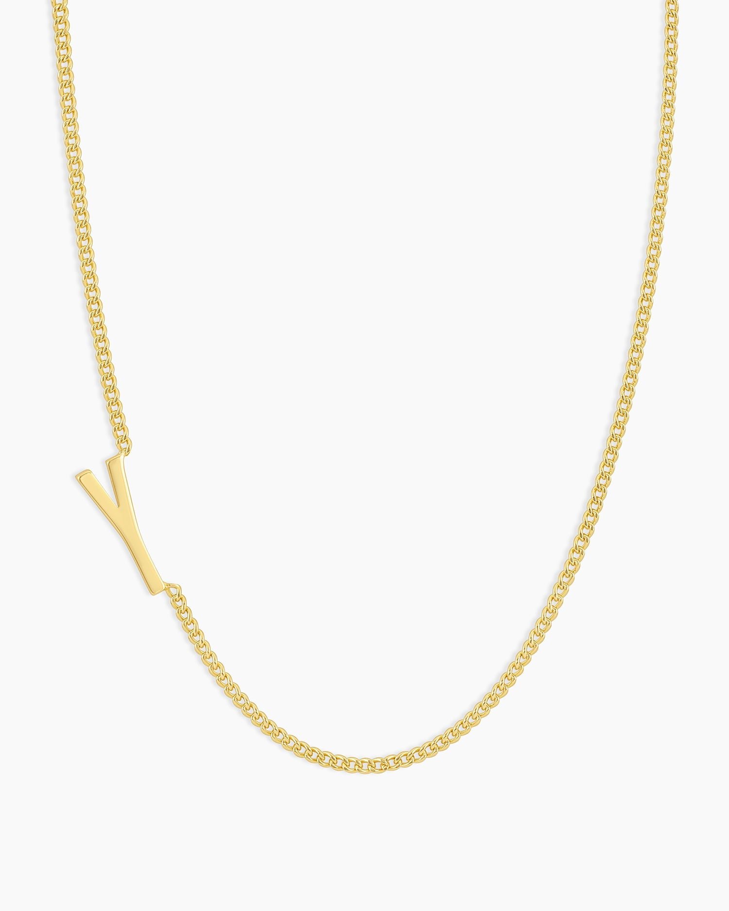 Wilder Alphabet Necklace Alphabet Necklace #Y || option::Gold Plated, Y