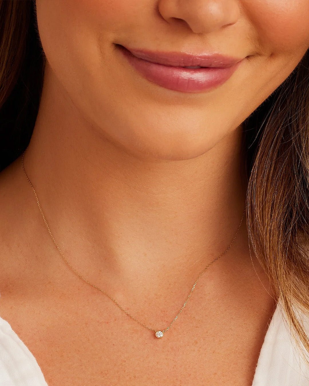Classic  Diamond Necklace || option::14k Solid Gold
