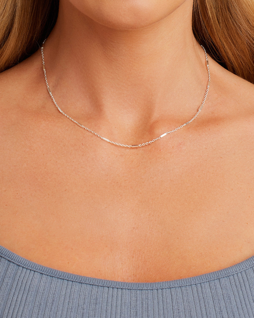 Tatum Necklace || option::16 in., Silver Plated