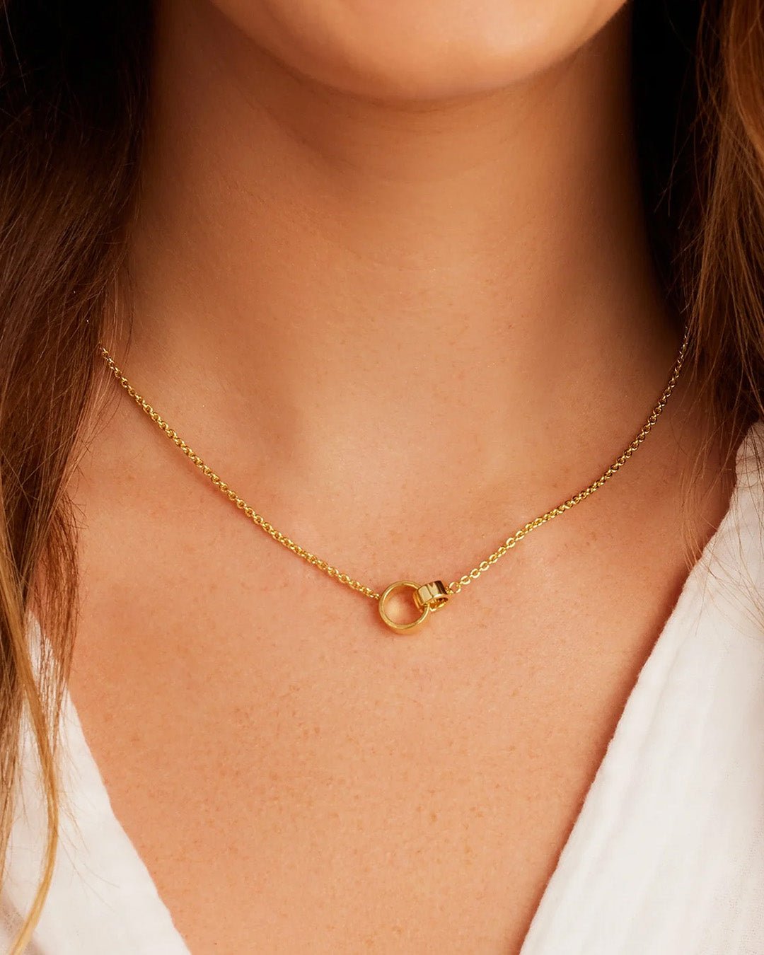 Rose Interlocking Necklace || option::Gold Plated