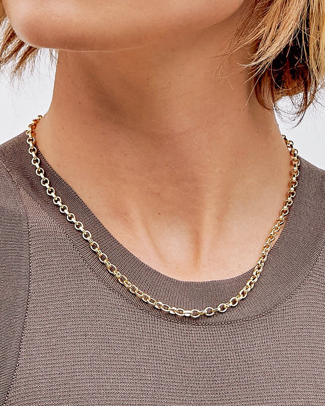 Rose Necklace chunky chain link necklace || option::Gold Plated