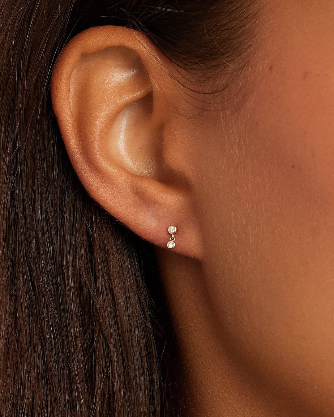 Classic  DiamondDrop Earring || option::14k Solid Gold
