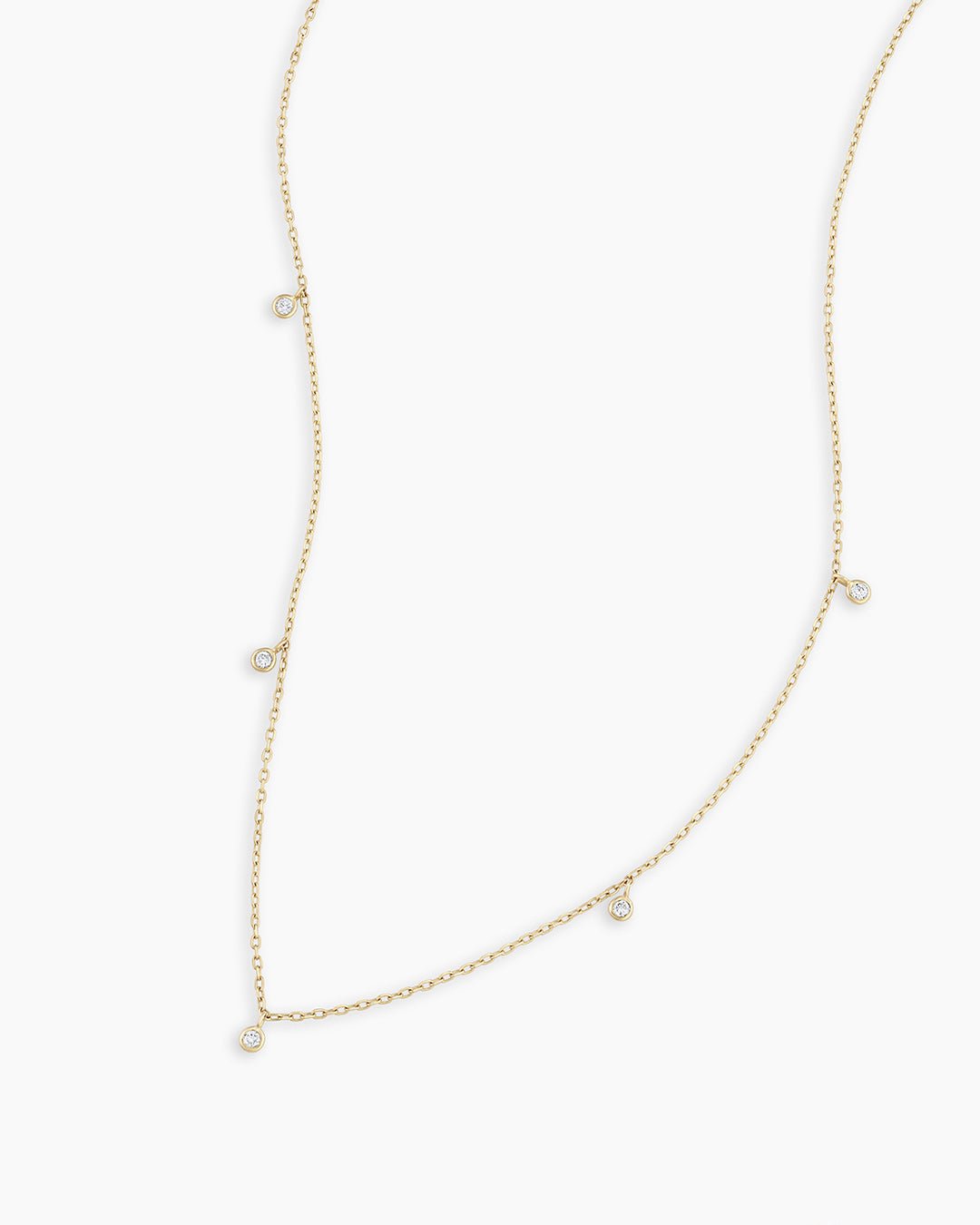 Classic  Diamond Flutter Necklace || option::14k Solid Gold