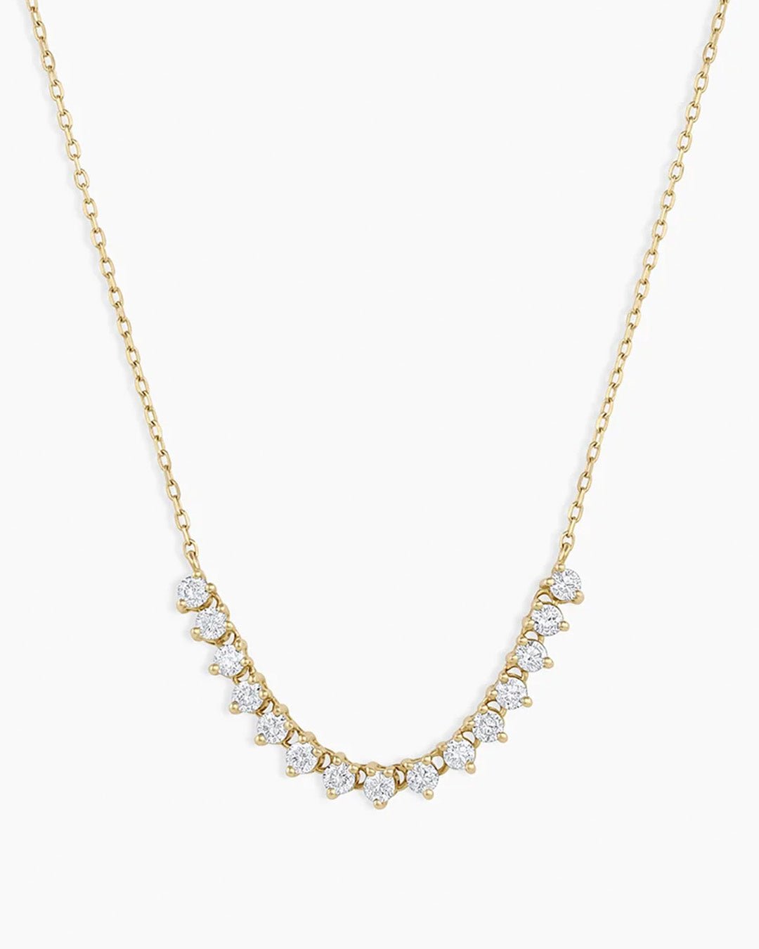 Diamond Cluster Row Necklace || option::14k Solid Gold
