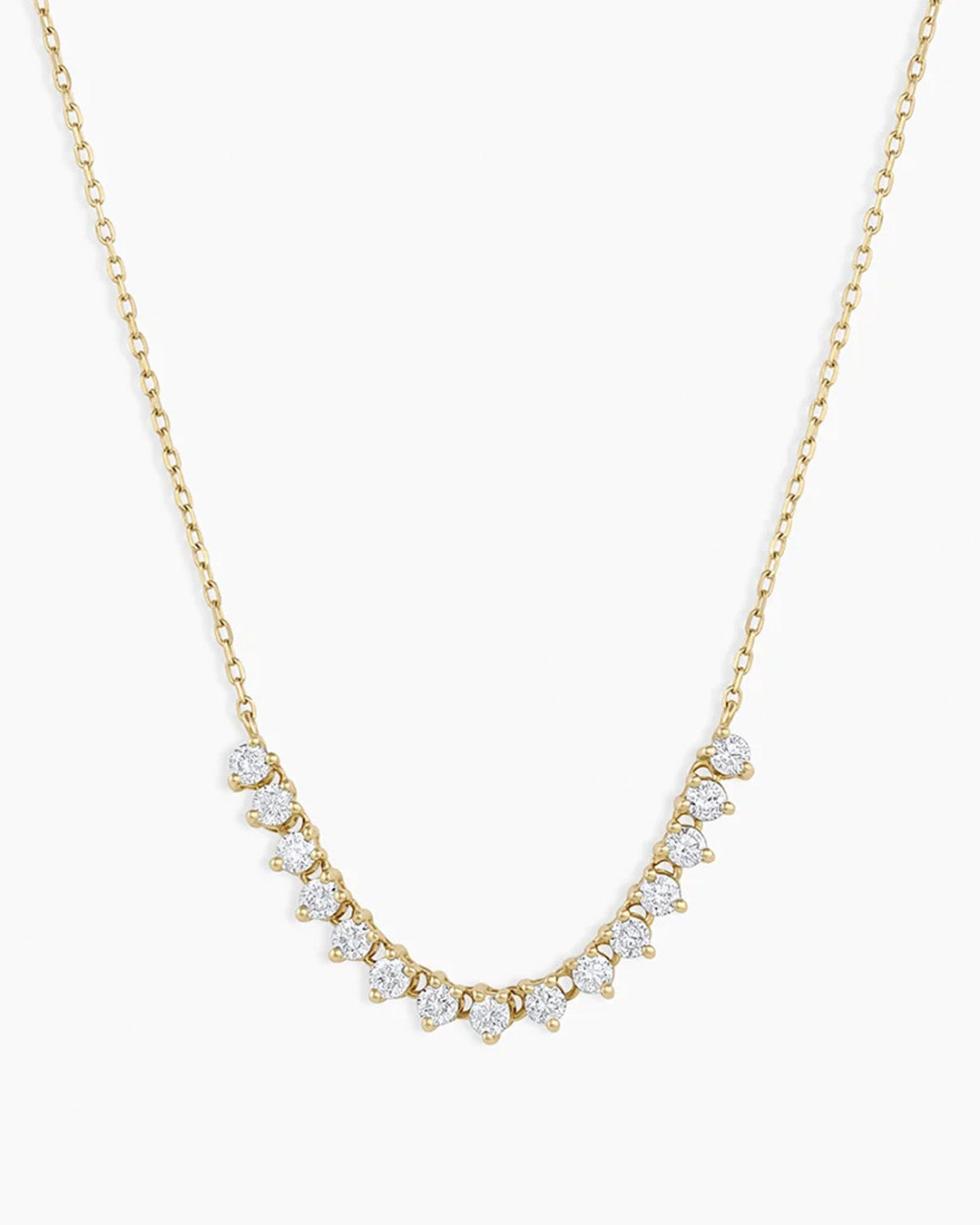 14K Diamond Cluster Row Necklace