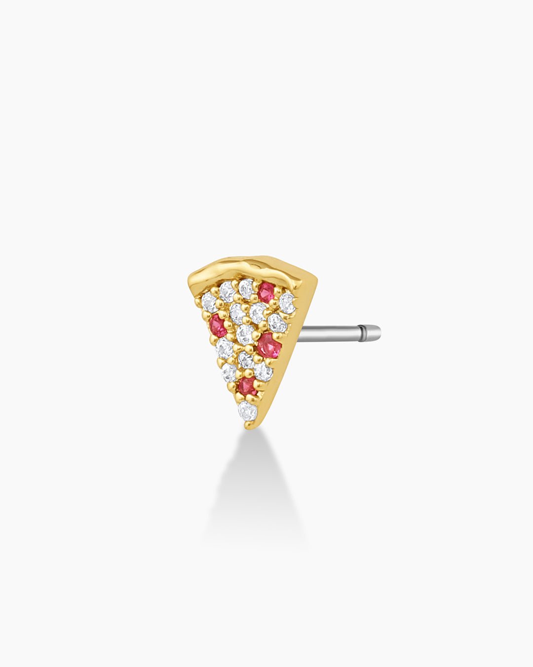 Pizza Charm Stud || option::Gold Plated