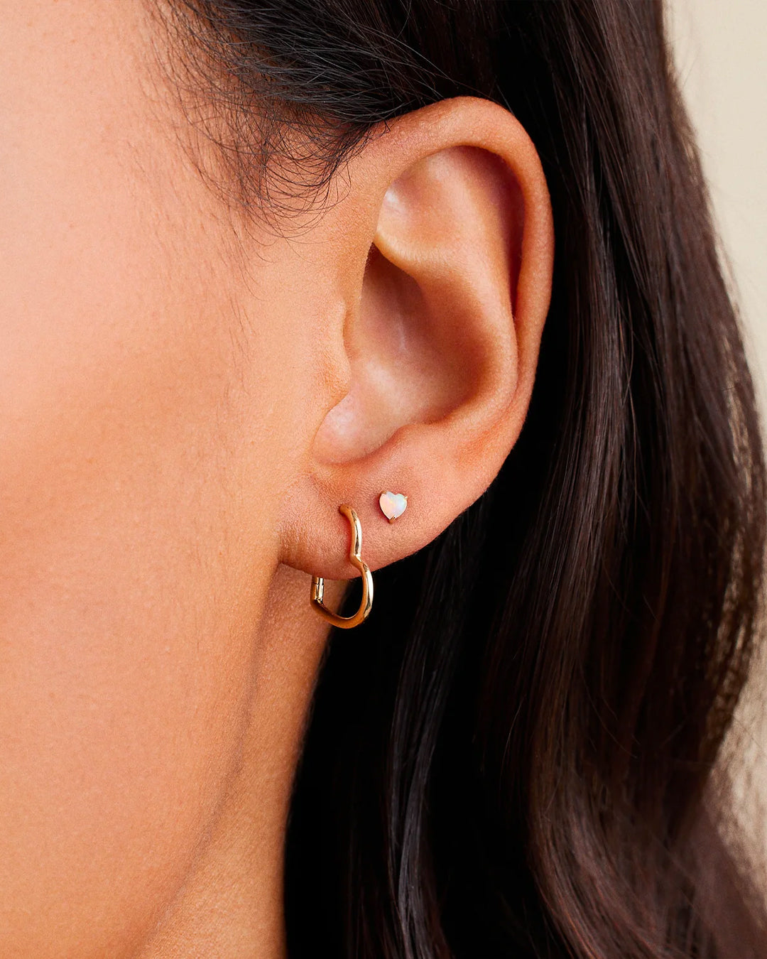 14k Gold Heart Hoop Earrings gorjana - Main Image