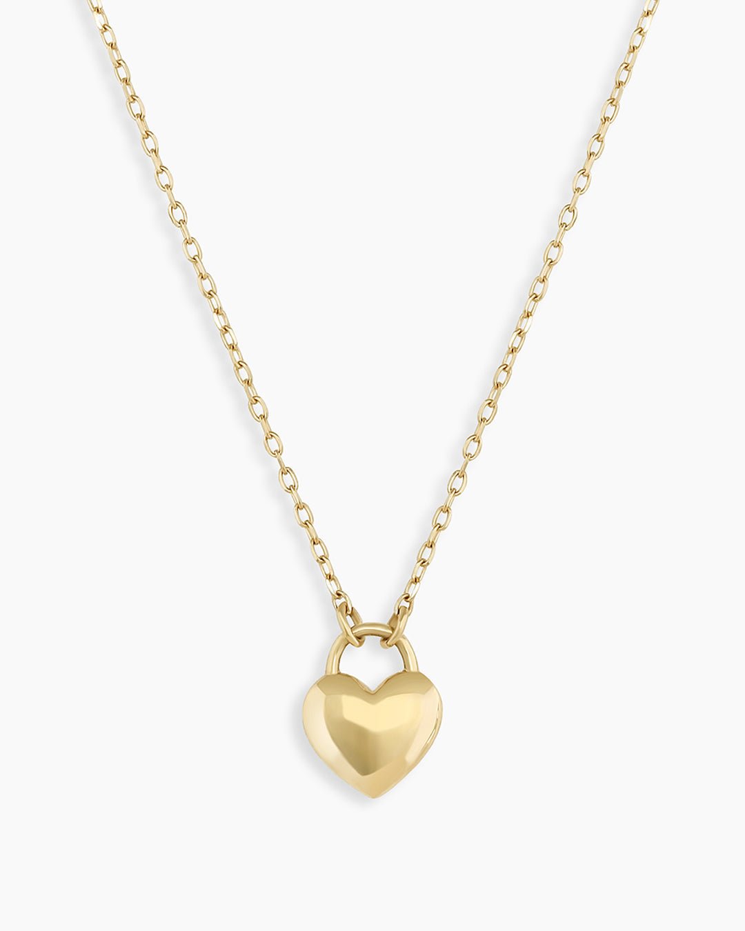 Heart Padlock Necklace || option::14k Solid Gold