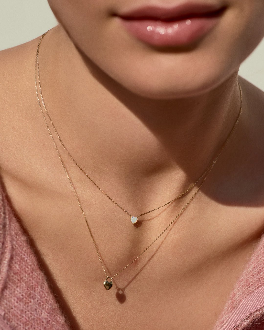 Turquoise + Diamond Lock Necklace