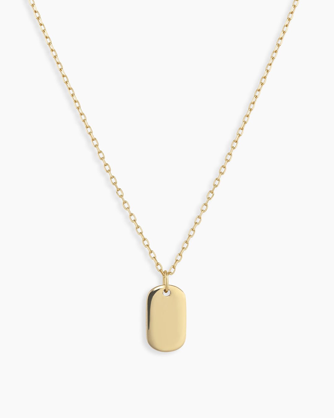 Griffin Dog Tag Necklace || option::14k Solid Gold