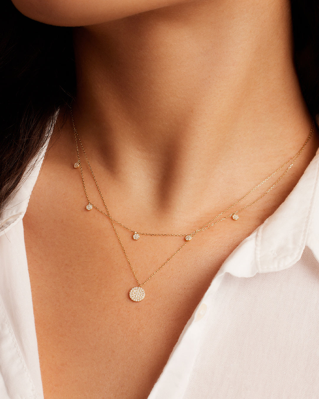 taudrey luxe: Worth it Necklace, 14k Gold, Pave Diamond Initial