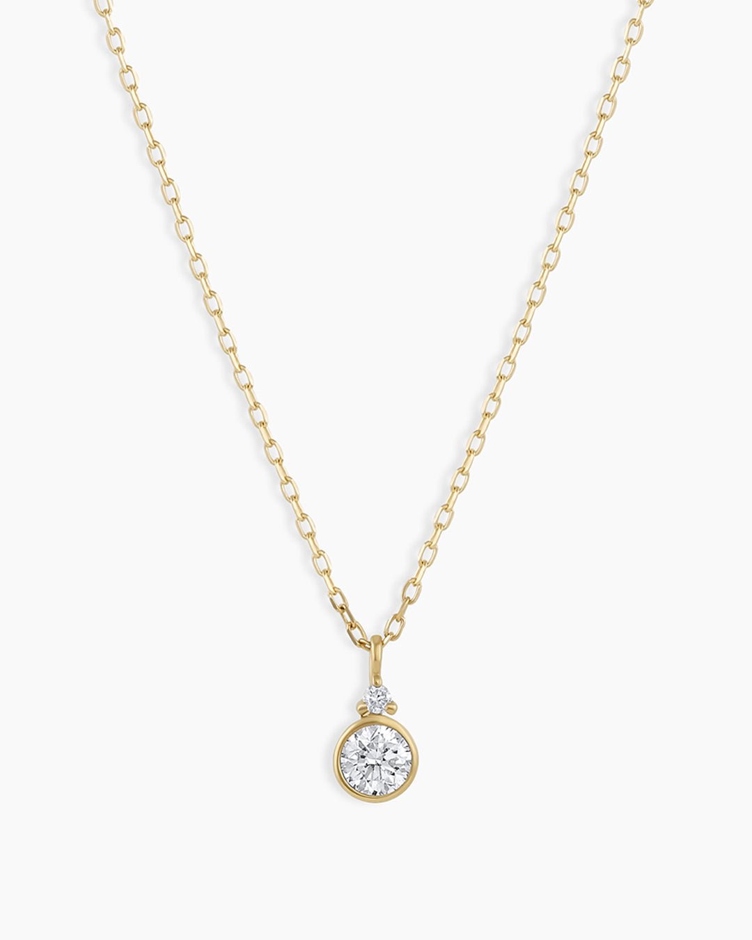 Diamond Birthstone Necklace  || option::14k Solid Gold, Diamond - April