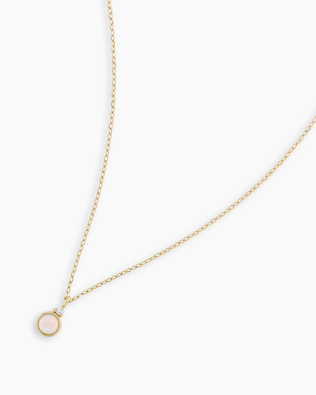 Opal Birthstone Necklace  October Birthstone Necklace   || option::14k Solid Gold, Opal