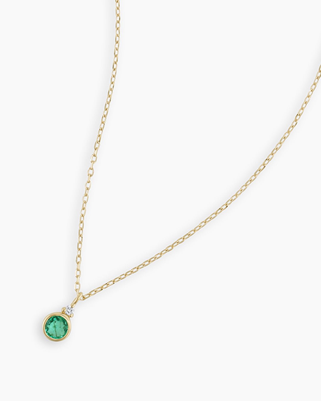 Emerald Birthstone Necklace  Birthstone Necklace   || option::14k Solid Gold, Emerald