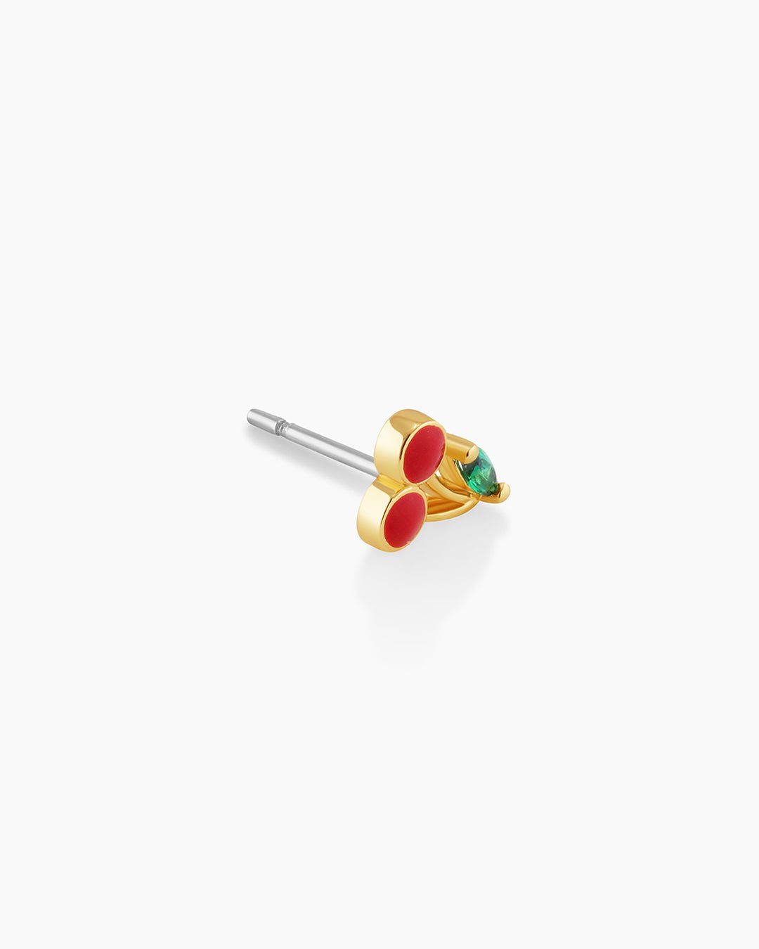  Cherry Charm Stud  Cherry Earrings || option::Gold Plated, Cherry