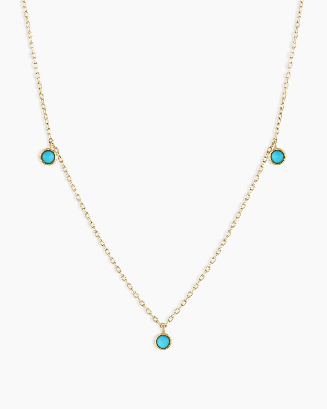 Classic  Turquoise  Necklace  genuine Turquoise  necklace || option::14k Solid Gold