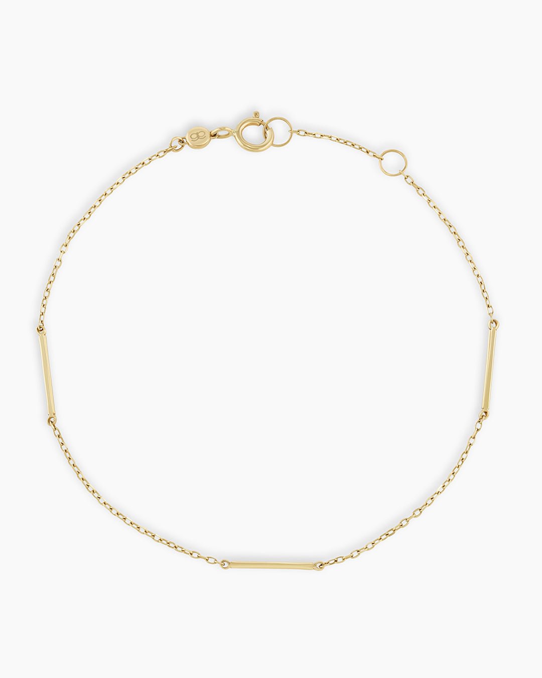 Rose Bar Bracelet || option::14k Solid Gold