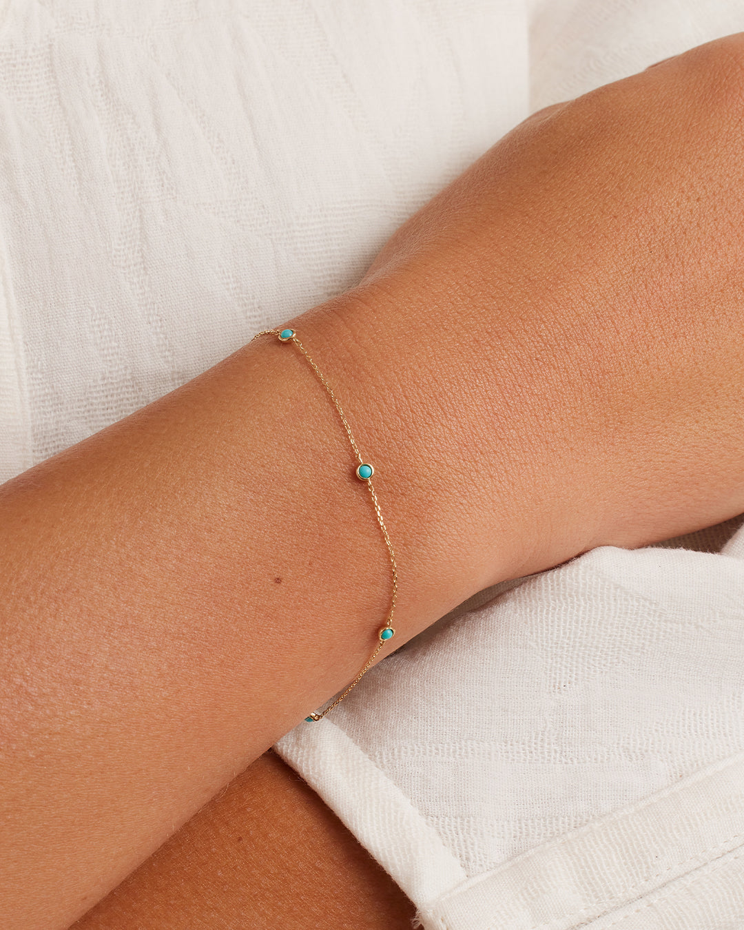 Classic Five Turquoise Bracelet, 14K Solid Gold, Women's by Gorjana