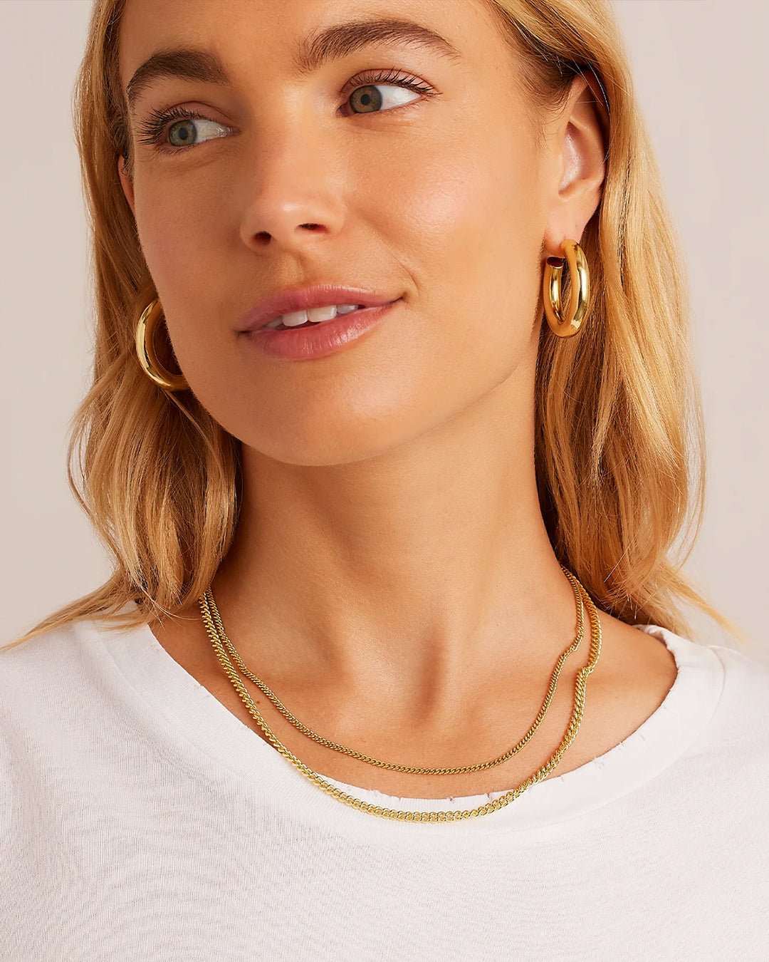 Lou Link Mini Necklace || option::Gold Plated