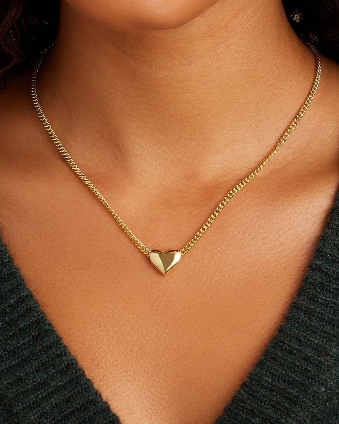 Lou Heart Charm Necklace in Gold Plated, Women's by Gorjana