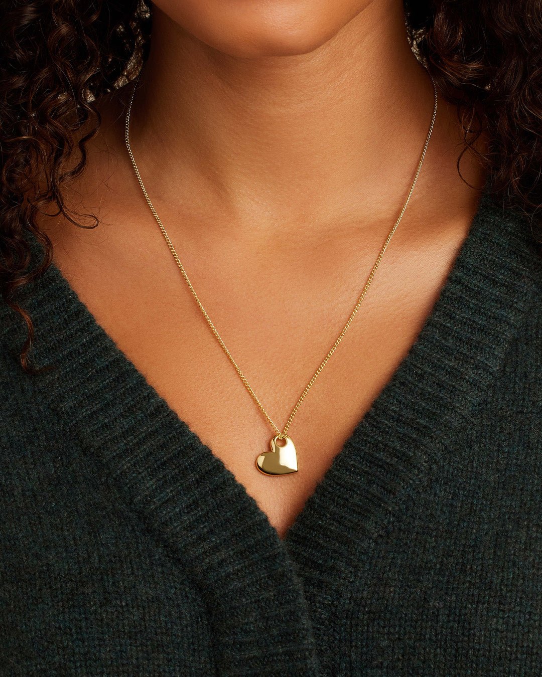 Lou Heart Pendant Necklace || option::Gold Plated
