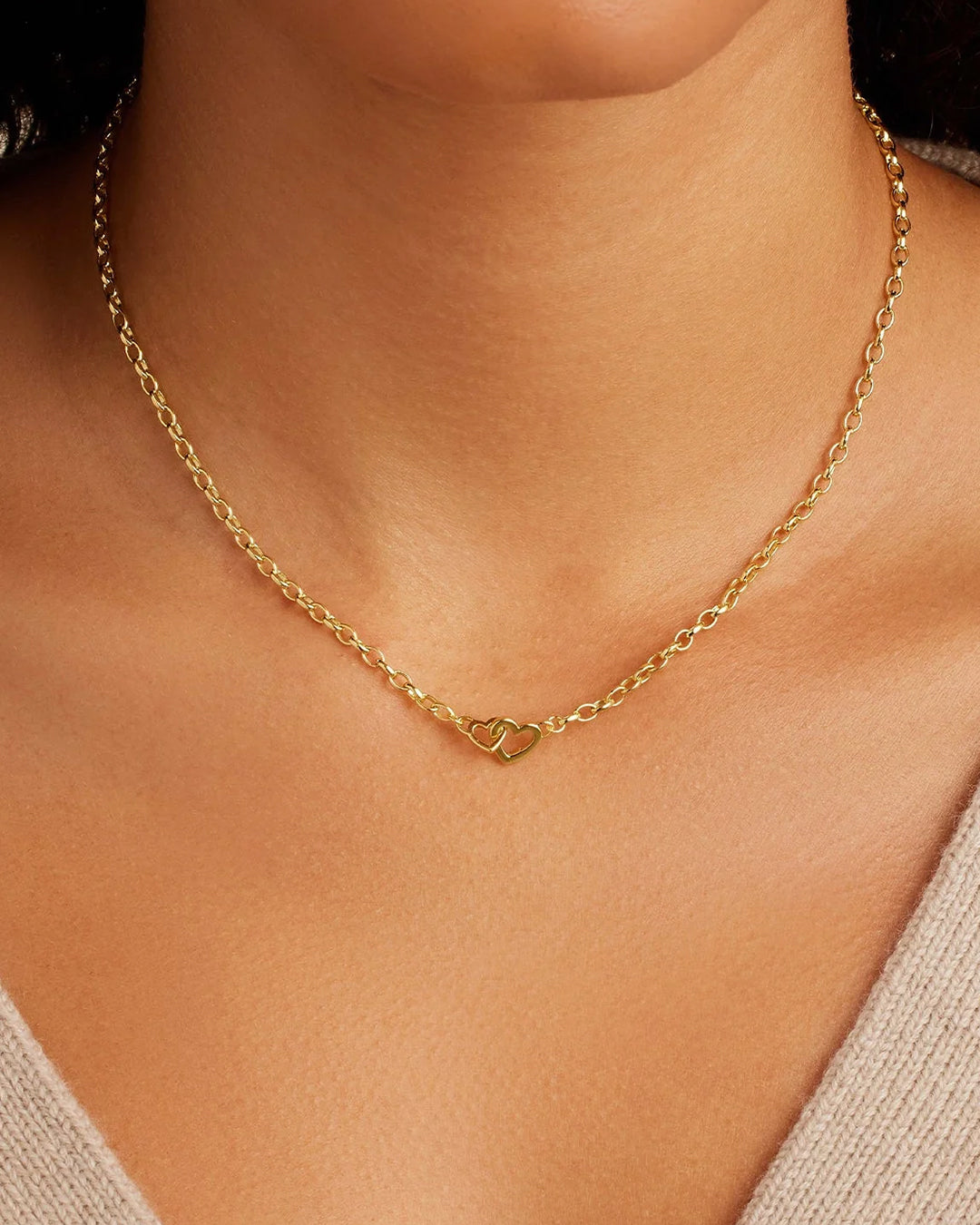 Parker Heart Mini Necklace || option::18k Gold Plated
