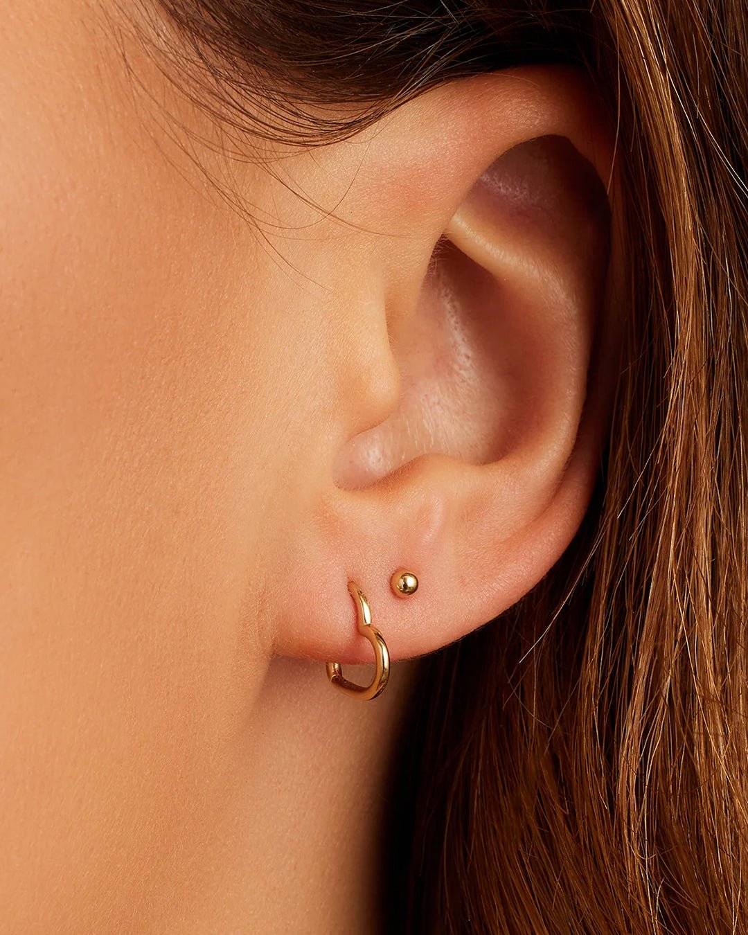 Icing Select Gold Titanium 2MM Ball Flat Back Stud Earrings