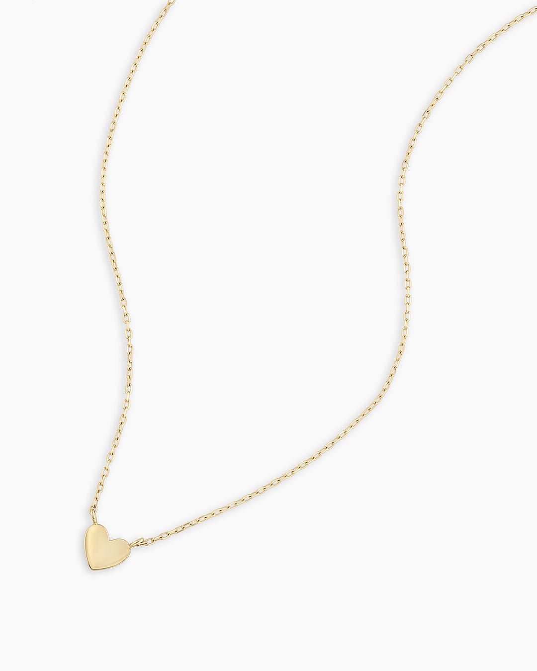 14K Solid White Gold Heart Necklace Minimalist Heart 