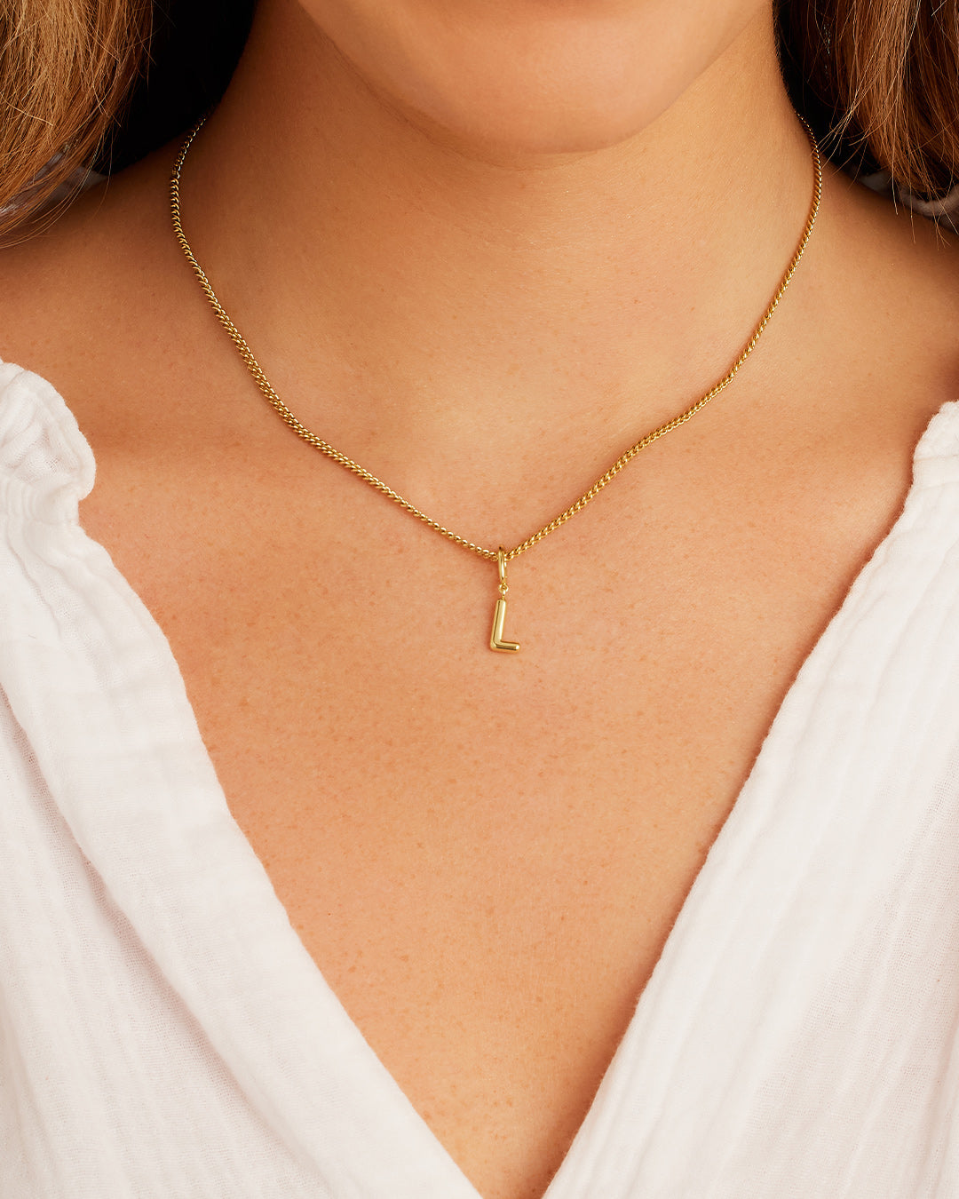 Alphabet Helium Parker Charm #L || option::18k Gold Plated, L