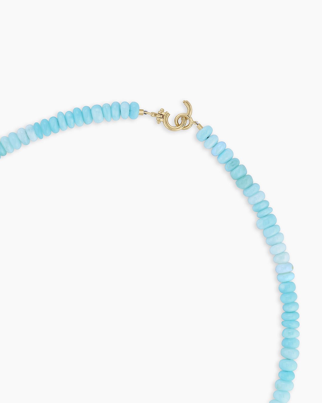 Blue PeruvianOpal Necklace || option::14k Solid Gold, Blue Peruvian Opal