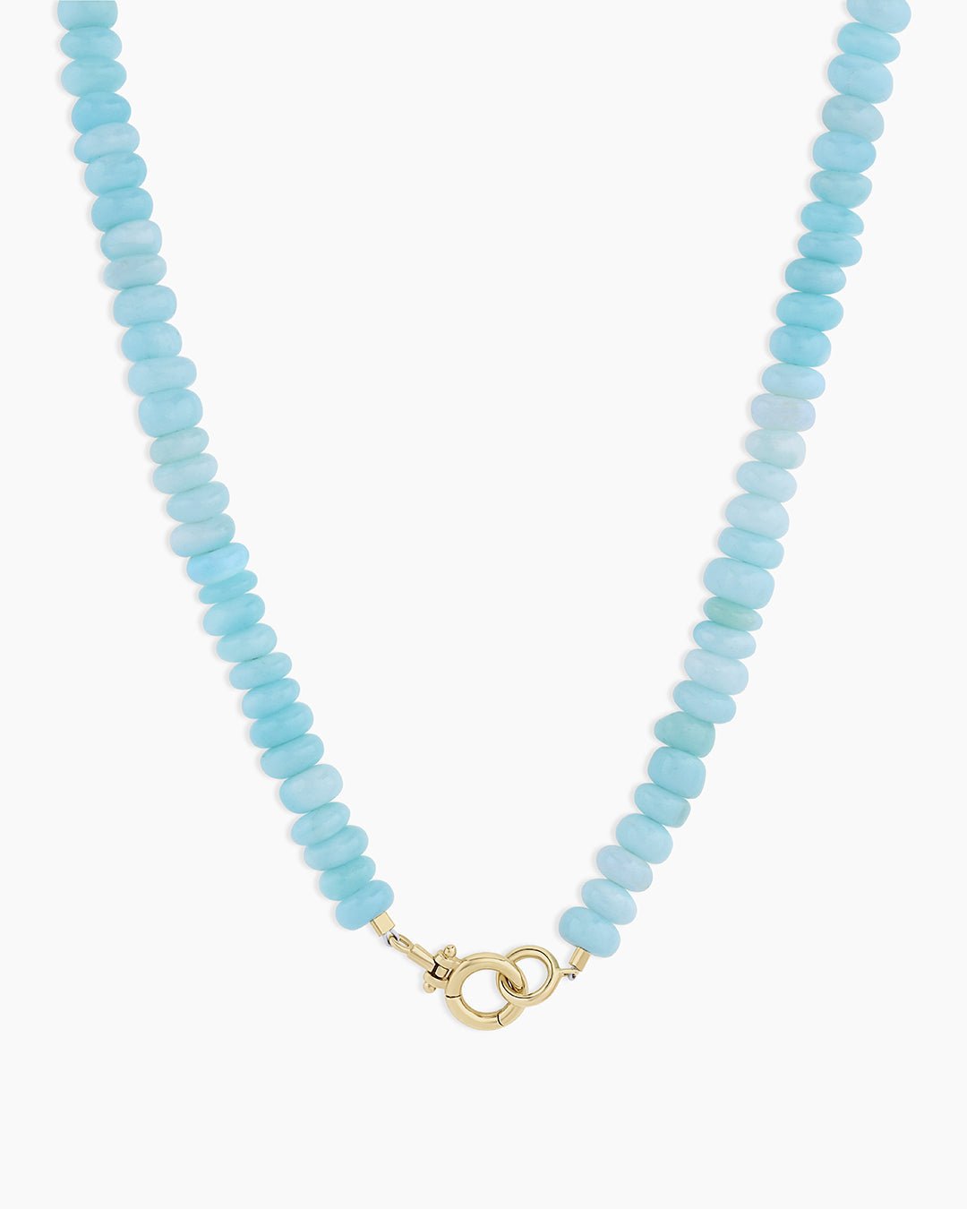 Blue PeruvianOpal Necklace || option::14k Solid Gold