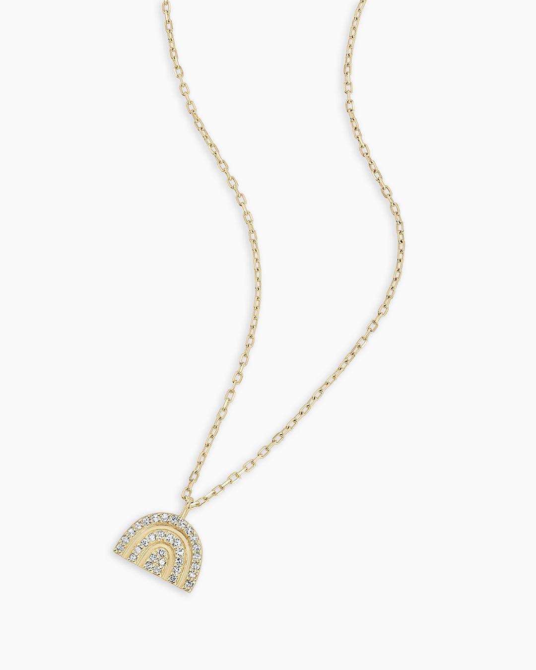 Diamond RetroRainbow Necklace || option::14k Solid Gold