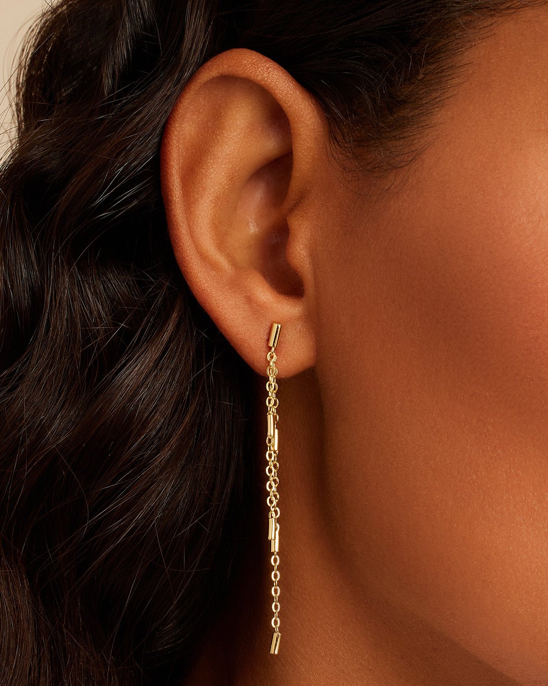 gold chain earrings