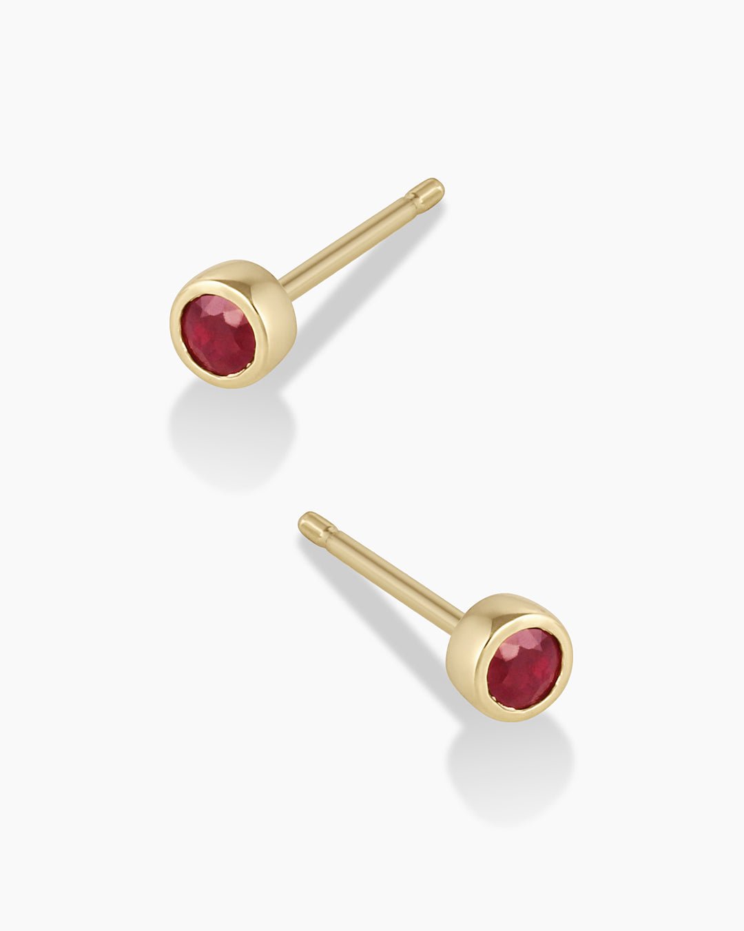 Classic Ruby Studs || option::14k Solid Gold, Ruby, Pair