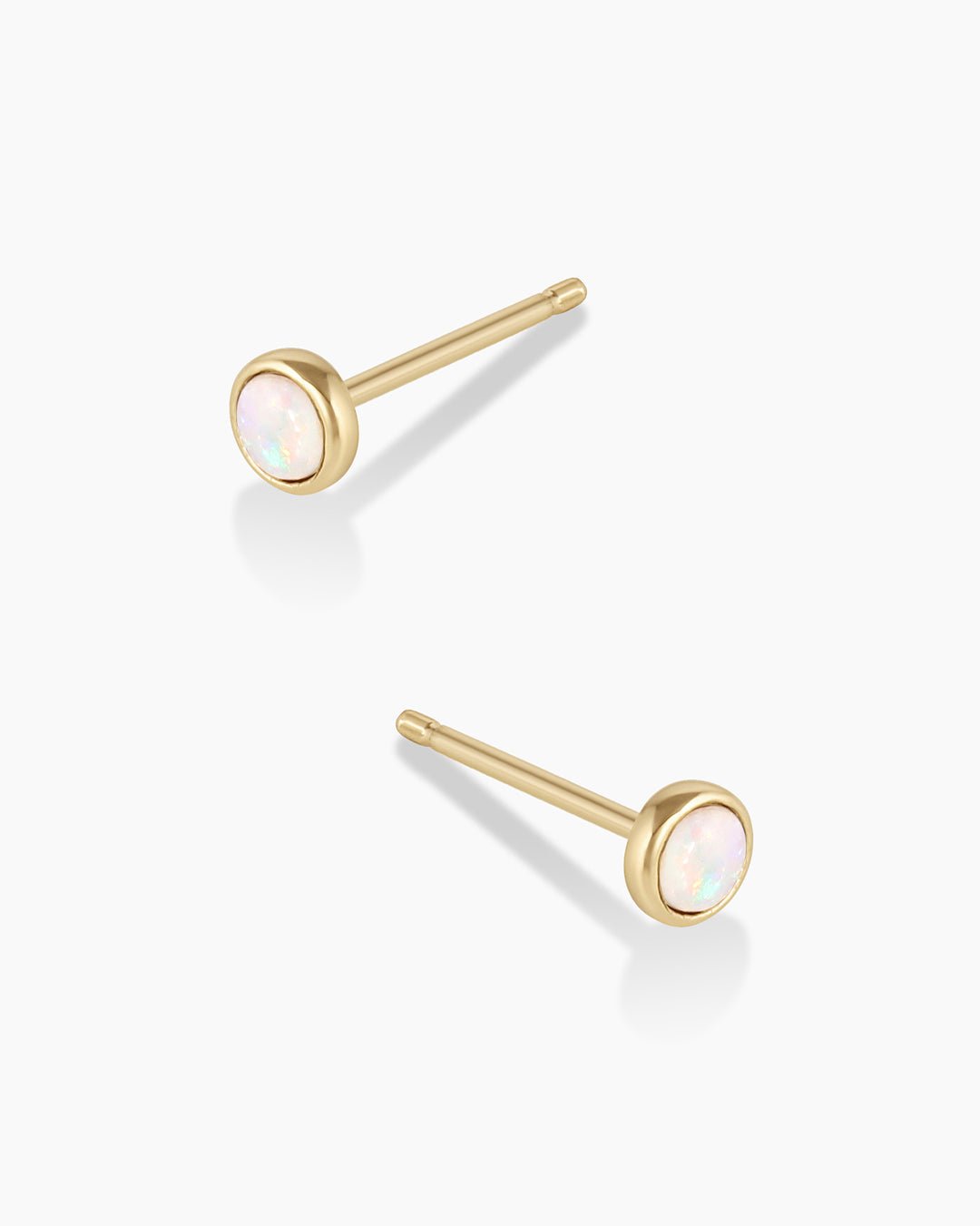 Classic Opal Studs || option::14k Solid Gold, Opal, Pair