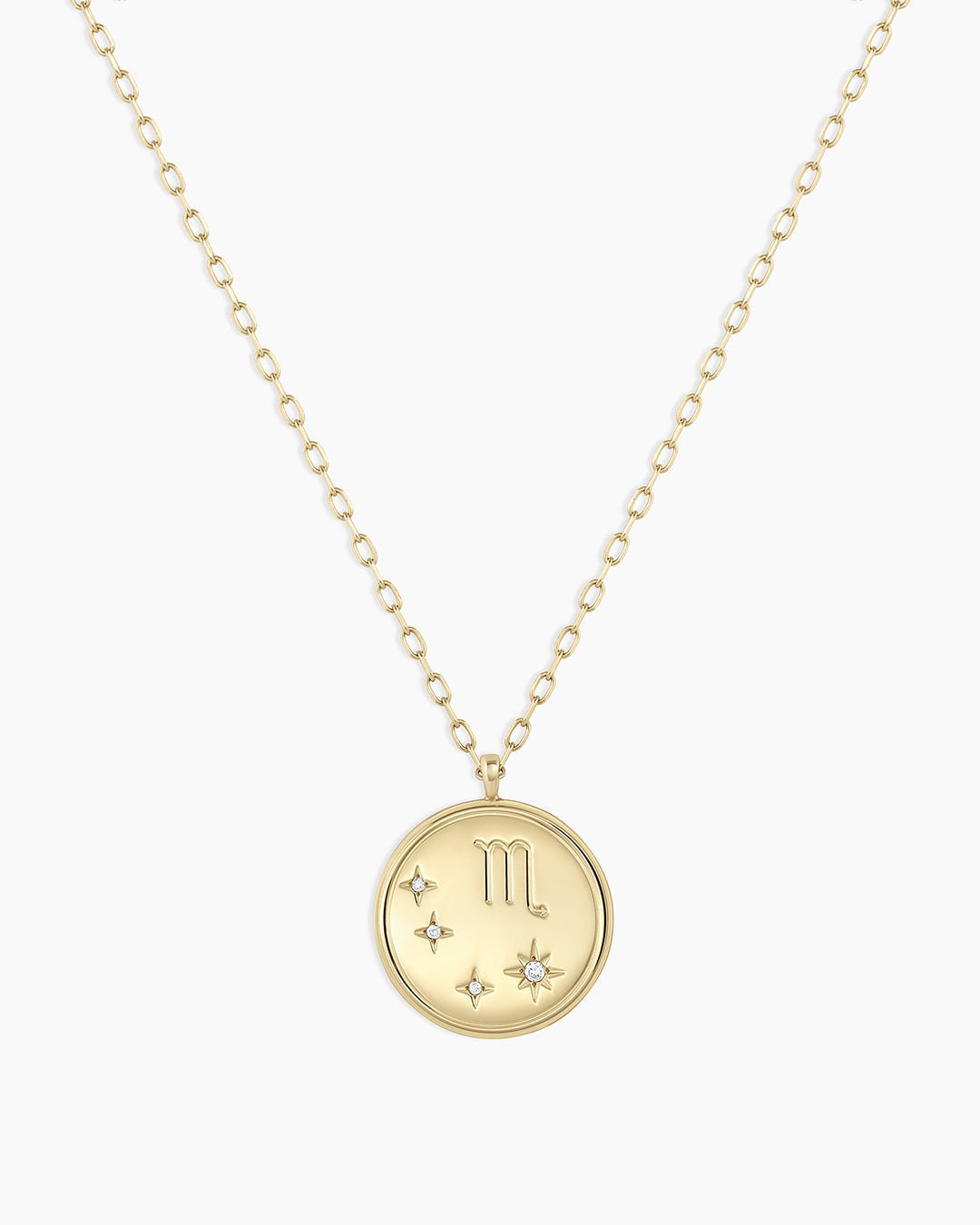 Diamond Zodiac Scorpio Necklace || option::14k Solid Gold, Scorpio