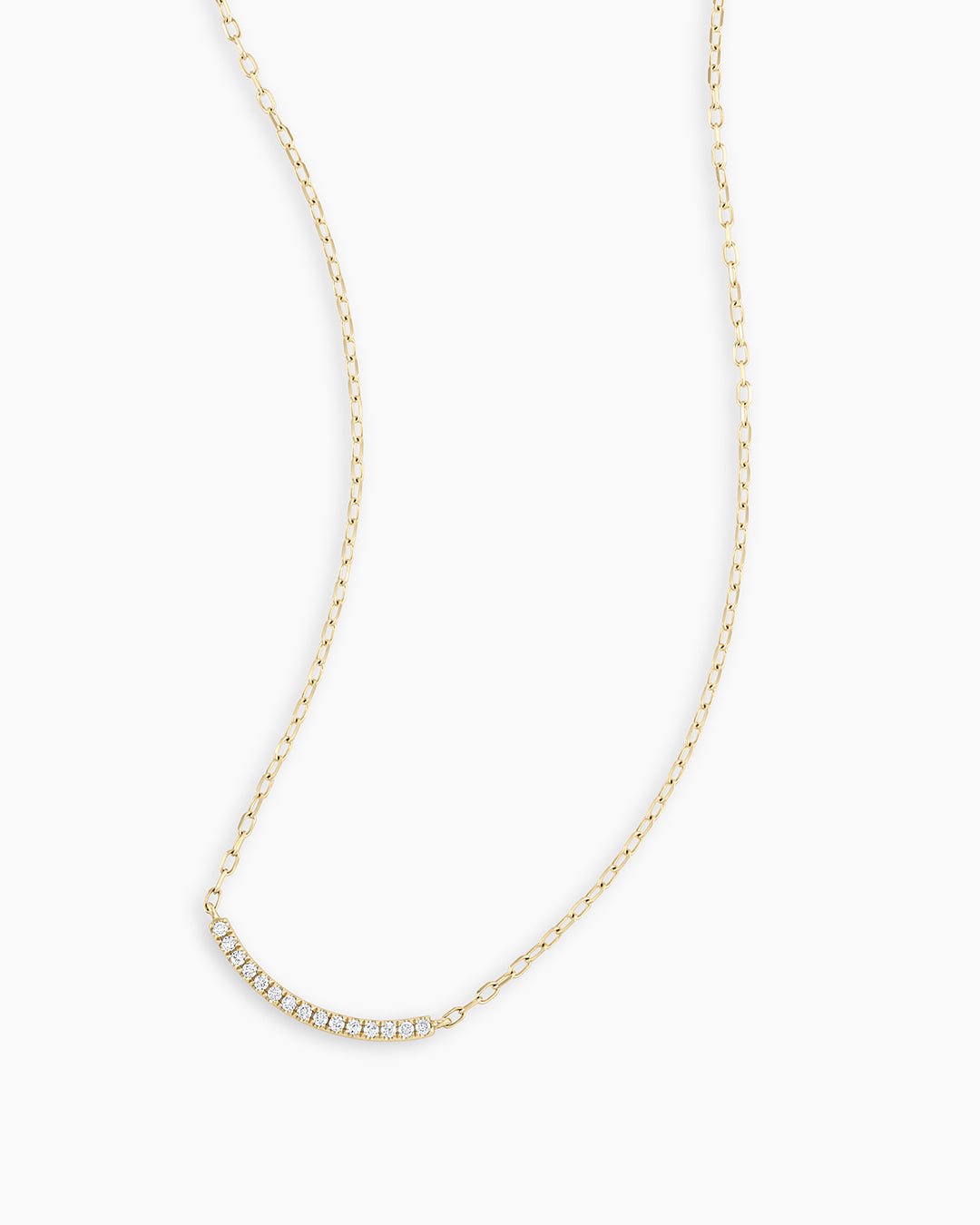 Diamond Taner Bar Mini Necklace || option::14k Solid Gold