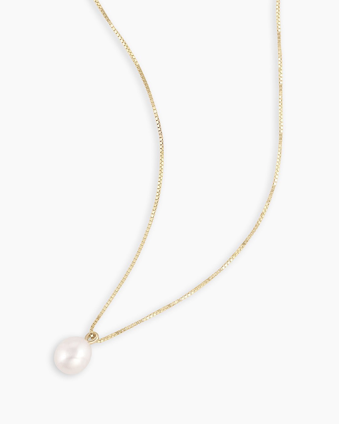 Pearl Charm Necklace || option::14k Solid Gold