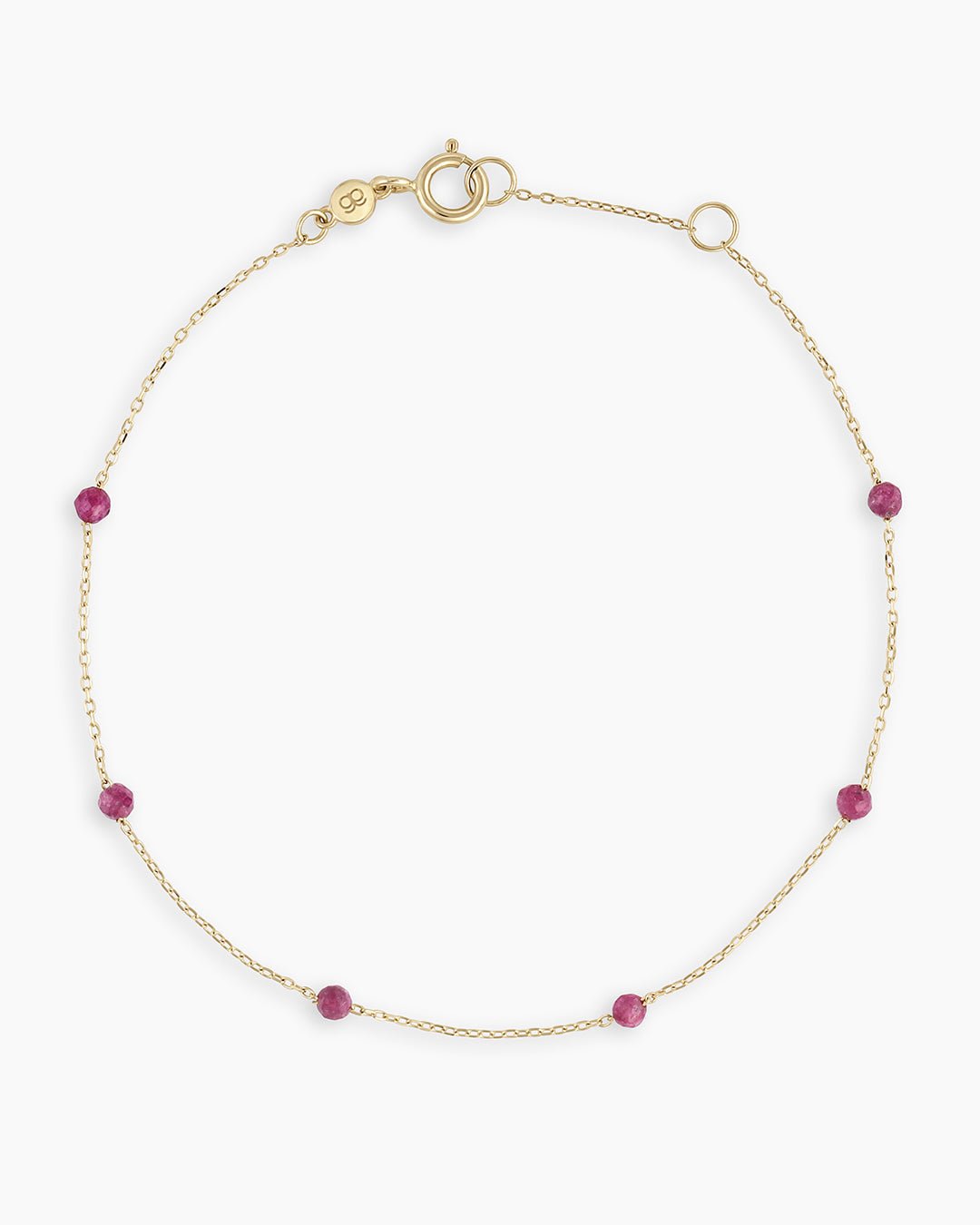 Ruby Newport Bracelet || option::14k Solid Gold, Ruby - July
