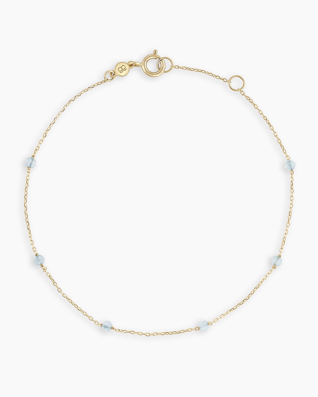 AquamarineNewport Bracelet || option::14k Solid Gold, Aquamarine - March