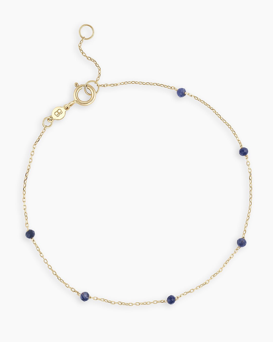 Blue Sapphire Newport Bracelet || option::14k Solid Gold, Blue Sapphire - September