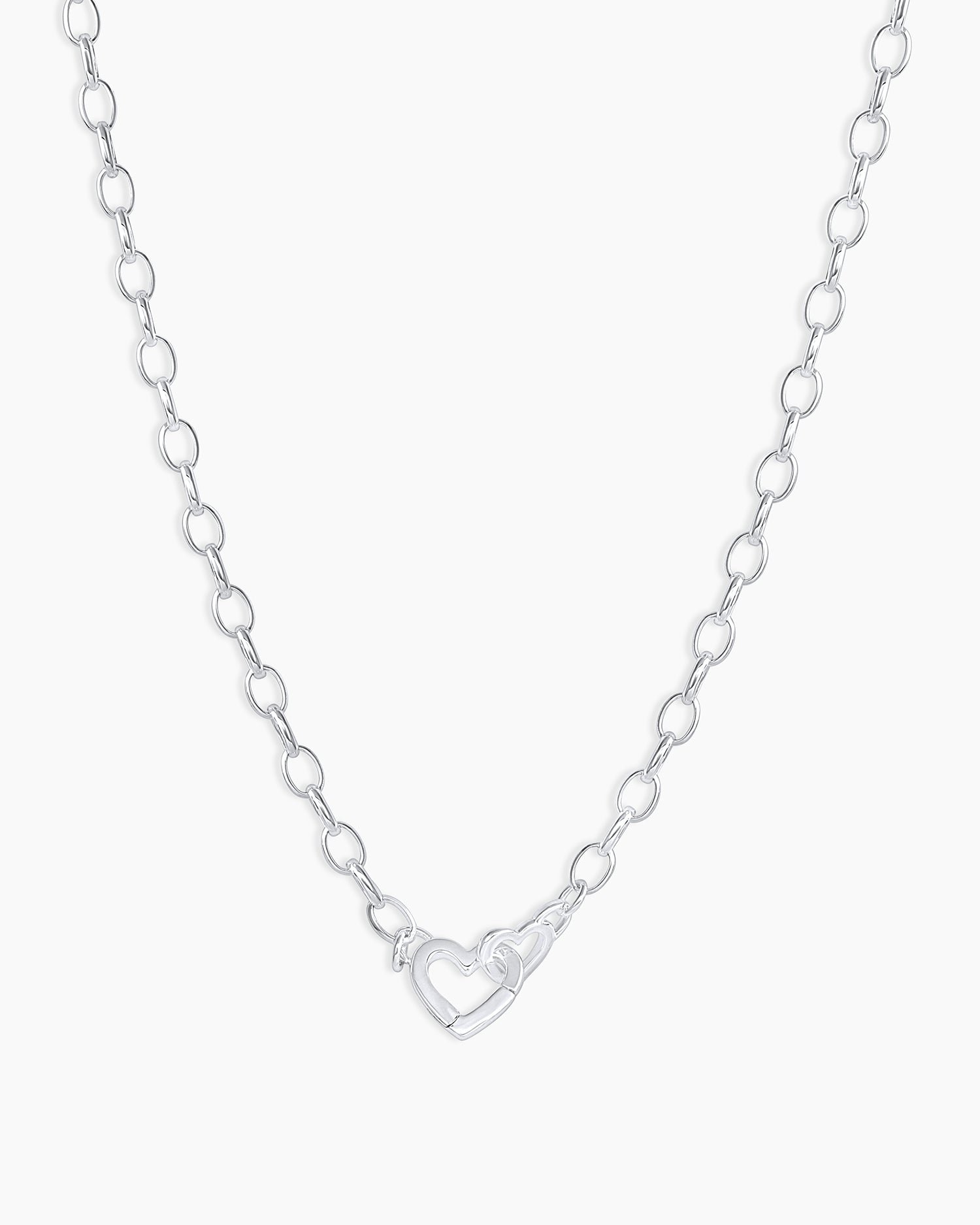 Parker Heart Mini Necklace || option::Silver Plated