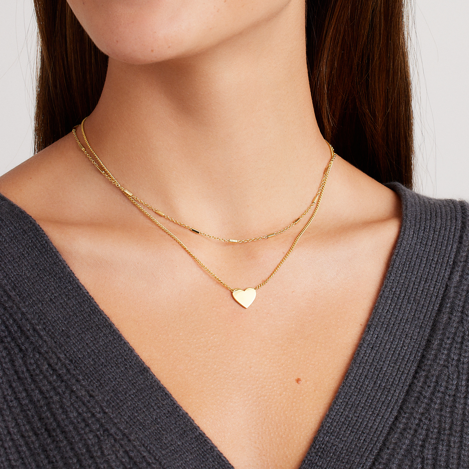 Gold engravableHeart necklace || option::Gold Plated