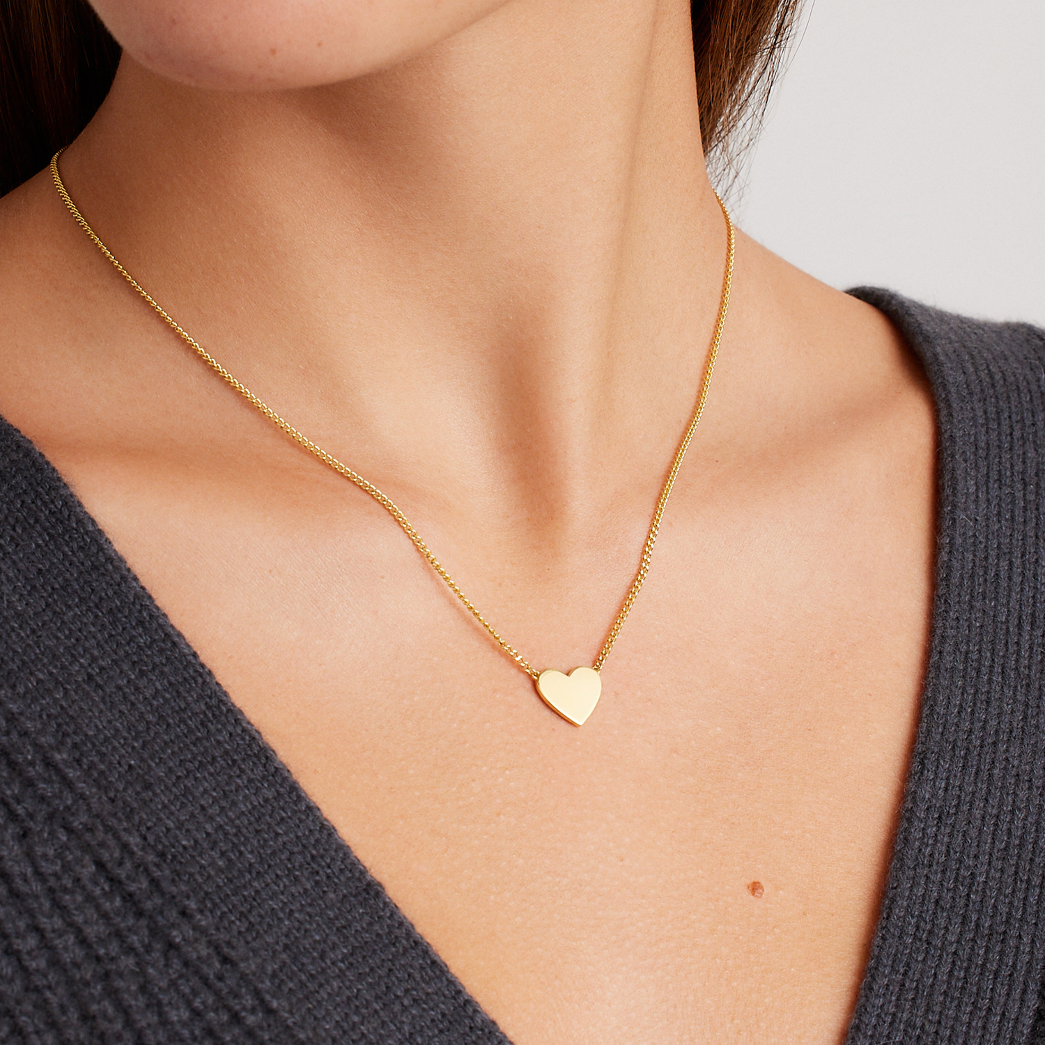 Gold engravableHeart necklace || option::Gold Plated