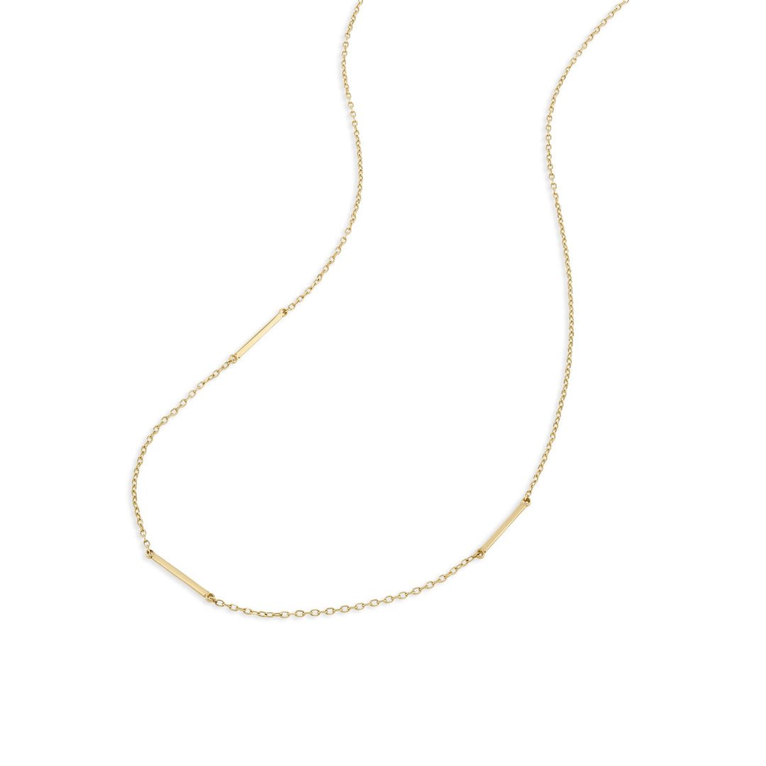 Rose Bar Necklace  || option::14k Solid Gold