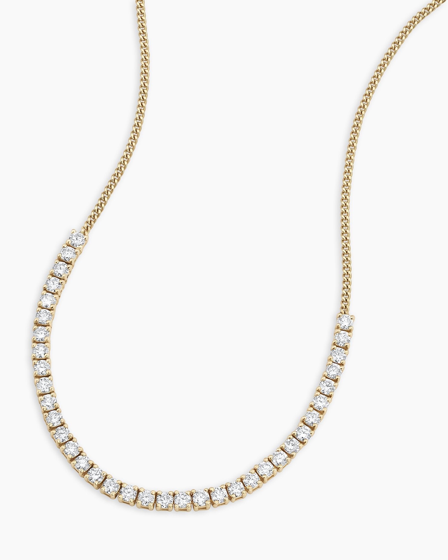 Diamond Melbourne Statement Row Necklace || option::14k Solid Gold